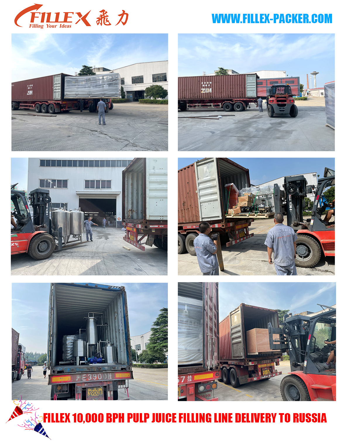 4 in 1 Juice Pulps Filling Machine Delivery to Russian 